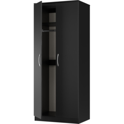 Crowndale Avon 2 Door Matt Black Wardrobe Ready Assembled - Black Matt - Wilko - thumbnail 7
