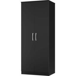 Crowndale Avon 2 Door Matt Black Wardrobe Ready Assembled - Black Matt - Wilko - thumbnail 5