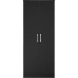 Crowndale Avon 2 Door Matt Black Wardrobe Ready Assembled - Black Matt - Wilko - thumbnail 3