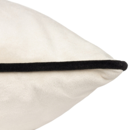 Paoletti Meridian Ivory Black Velvet Cushion - Size: 55 x 55 cm - Multi - Wilko - thumbnail 4