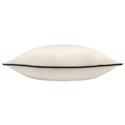 Paoletti Meridian Ivory Black Velvet Cushion - Size: 55 x 55 cm - Multi - Wilko - thumbnail 3
