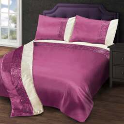 Intimates Perez Single Fushia and Cream Duvet Set - Pink - Wilko