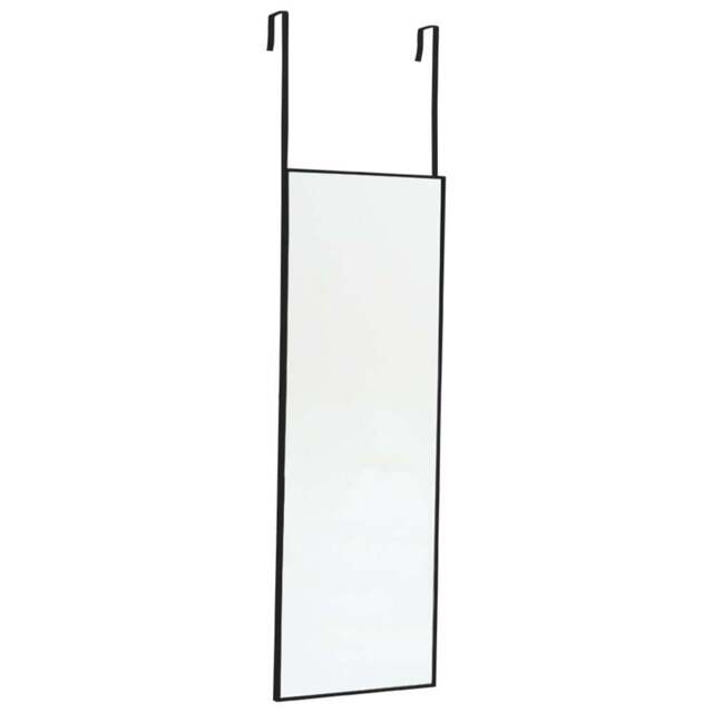 Living and Home Black Frame Over Door Full Length Mirror 28 x 118cm - Size: 118 x 28cm - Wilko - image 1