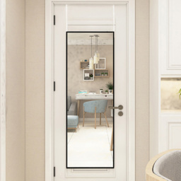 Living and Home Black Frame Over Door Full Length Mirror 28 x 118cm - Size: 118 x 28cm - Wilko - thumbnail 7