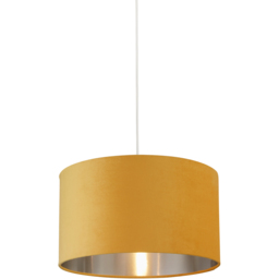 Lighting Collection Ochre Silver Inner Velvet Drum Shade 45cm - Size: 26 x 45 x 45cm - Yellow - Wilko - thumbnail 4