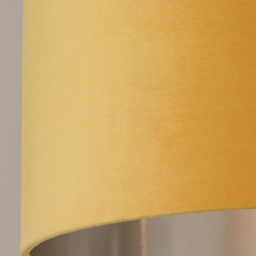 Lighting Collection Ochre Silver Inner Velvet Drum Shade 45cm - Size: 26 x 45 x 45cm - Yellow - Wilko - thumbnail 5
