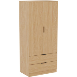 Vida Designs Trega 2 Drawer 2 Door Pine Wardrobe - Size: 2 Door, 2 Drawer - Wilko - thumbnail 3