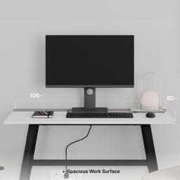 Decortie Kemre Metal Leg Modern Computer Desk Black White and Mocha Grey - Size: 76.7 x 106 x 60cm - Multi - Wilko - thumbnail 5