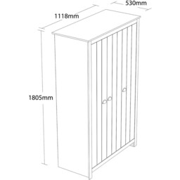 Lexington 3 Door Grey Wardrobe - Wilko - thumbnail 4