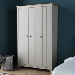 Lexington 3 Door Grey Wardrobe - Wilko