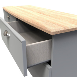 Crowndale Victoria 4 Drawer Dusk Grey and Oak Bedbox - Wilko - thumbnail 7