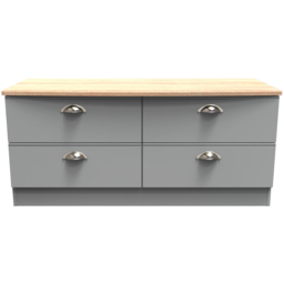 Crowndale Victoria 4 Drawer Dusk Grey and Oak Bedbox - Wilko - thumbnail 3