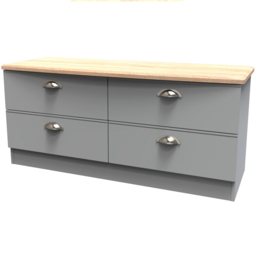 Crowndale Victoria 4 Drawer Dusk Grey and Oak Bedbox - Wilko - thumbnail 5