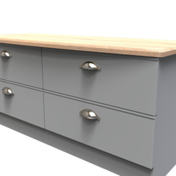 Crowndale Victoria 4 Drawer Dusk Grey and Oak Bedbox - Wilko - thumbnail 6