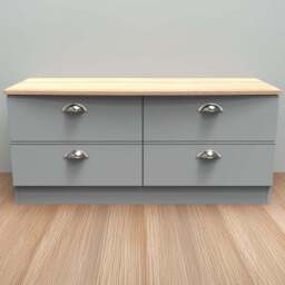 Crowndale Victoria 4 Drawer Dusk Grey and Oak Bedbox - Wilko - thumbnail 1