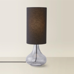 ValueLights Sylvie Black Linen Tall Lamp Shade Smoked Glass Squat LED Table Lamp - Size: 52 x 19 x 19cm - Grey - Wilko - thumbnail 6