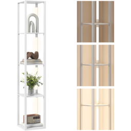 Portland 4 Shelf White LED Floor Lamp with Foot Switch - Size: 163 x 29 x 29cm - Wilko - thumbnail 4