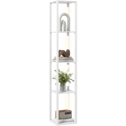 Portland 4 Shelf White LED Floor Lamp with Foot Switch - Size: 163 x 29 x 29cm - Wilko