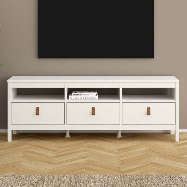 Florence Barcelona 3 Drawer 3 Shelf White TV Unit - Size: 38 x 151 x 54cm - Wilko - image 1