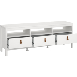 Florence Barcelona 3 Drawer 3 Shelf White TV Unit - Size: 38 x 151 x 54cm - Wilko - thumbnail 5