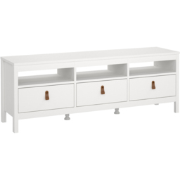 Florence Barcelona 3 Drawer 3 Shelf White TV Unit - Size: 38 x 151 x 54cm - Wilko - thumbnail 3