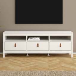 Florence Barcelona 3 Drawer 3 Shelf White TV Unit - Size: 38 x 151 x 54cm - Wilko - thumbnail 1