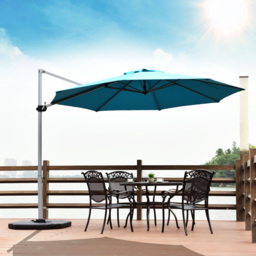 Costway Blue Crank and Tilt Cantilever Parasol 3.3m - Wilko - thumbnail 3