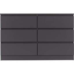 Seconique Malvern 6 Drawer Grey Chest of Drawers - Wilko - thumbnail 4