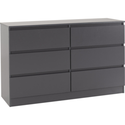 Seconique Malvern 6 Drawer Grey Chest of Drawers - Wilko - thumbnail 3