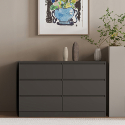 Seconique Malvern 6 Drawer Grey Chest of Drawers - Wilko - thumbnail 7