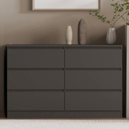 Seconique Malvern 6 Drawer Grey Chest of Drawers - Wilko - thumbnail 1