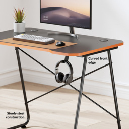 Properav Black and Orange Computer Gaming Desk - Size: 75 x 112 x 60cm - Wilko - thumbnail 6