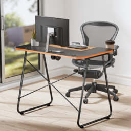 Properav Black and Orange Computer Gaming Desk - Size: 75 x 112 x 60cm - Wilko - thumbnail 5