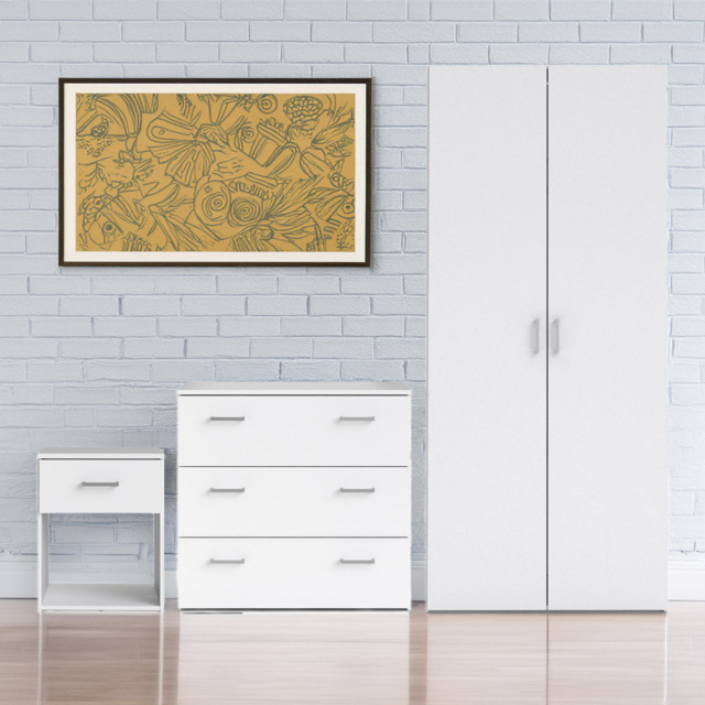 Florence Space White 3 Piece Bedroom Furniture Set - Furniture To Go - Wilko
