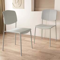 Core Products Academy Set of 2 Light Grey Plastic Kitchen Chair - Wilko
