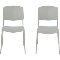 Core Products Academy Set of 2 Light Grey Plastic Kitchen Chair - Wilko - thumbnail 3