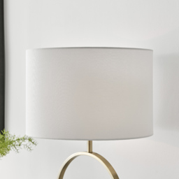 Furniturebox Crocus White and Gold Table Lamp - Size: 38 x 38 x 63cm - Wilko - thumbnail 4