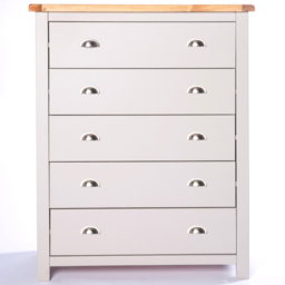 Cabinet Bits Argenta 5 Drawer Grey Chrome Cup Handle Chest of Drawers - Wilko - thumbnail 3