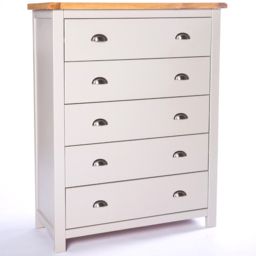 Cabinet Bits Argenta 5 Drawer Grey Chrome Cup Handle Chest of Drawers - Wilko - thumbnail 4