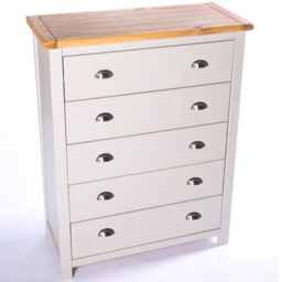 Cabinet Bits Argenta 5 Drawer Grey Chrome Cup Handle Chest of Drawers - Wilko - thumbnail 5