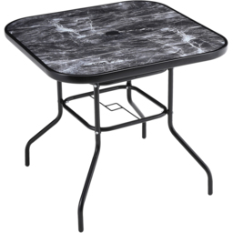 Living and Home Wicker 4 Seater Black Marble Square Dining Set - Wilko - thumbnail 4