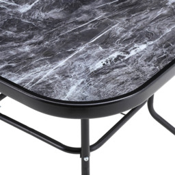 Living and Home Wicker 4 Seater Black Marble Square Dining Set - Wilko - thumbnail 7