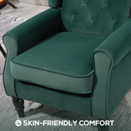 HOMCOM Green Fabric Retro Tufted Club Accent Armchair - Size: Single - Wilko - thumbnail 7
