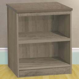 R White Cabinets 2 Shelf Grey Desk Height Wide Bookcase - Size: 72.8 x 60 x 54cm - Wilko