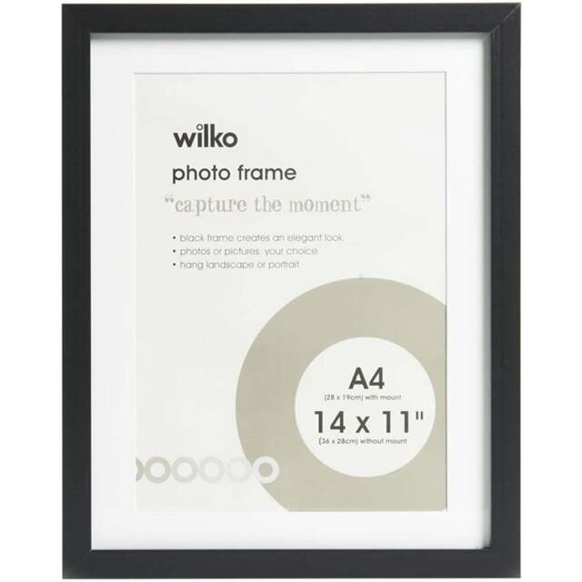 Wilko Black Photo Frame 14 x 11 Inch