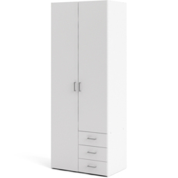 Florence 3 Drawer 2 Door White Space Wardrobe - Size: 2 Door, 3 Drawer - Furniture To Go - Wilko - thumbnail 5