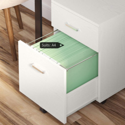 Vinsetto 2-Drawer Filing Cabinet - Size: 40 x 44 x 54.6cm - White - Wilko - thumbnail 4