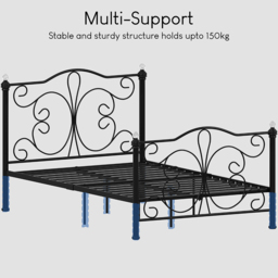 Vida Designs Chicago King Size Black Metal Bed Frame - Wilko - thumbnail 6