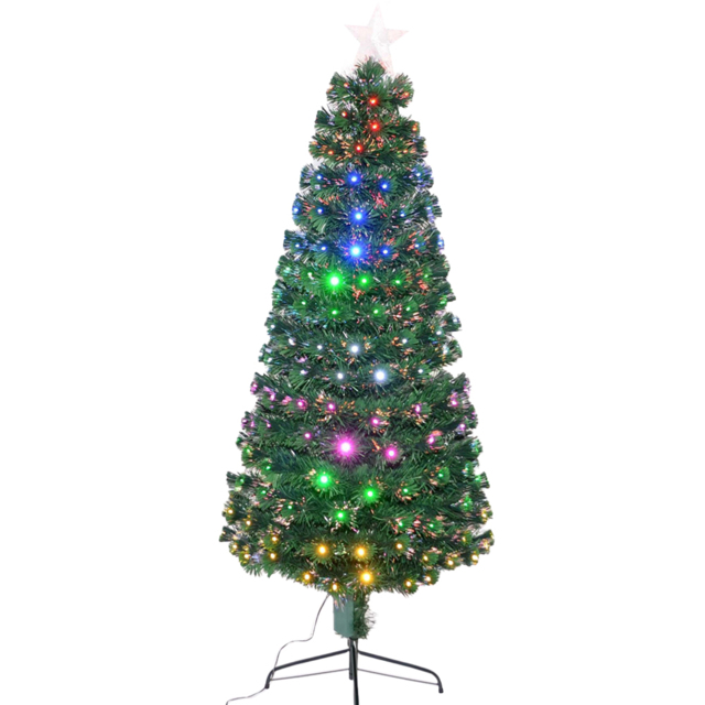 Shatchi Nebula Fibre Optic Artificial Christmas Tree 4ft - Green - Wilko - image 1
