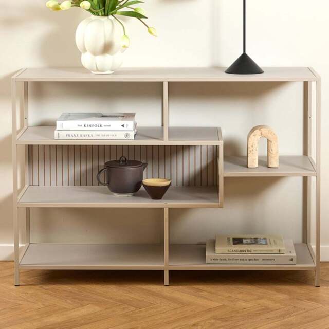 Florence Seaford 4 Shelf Wide Grey Steel Bookcase - Furniture To Go - Wilko - image 1